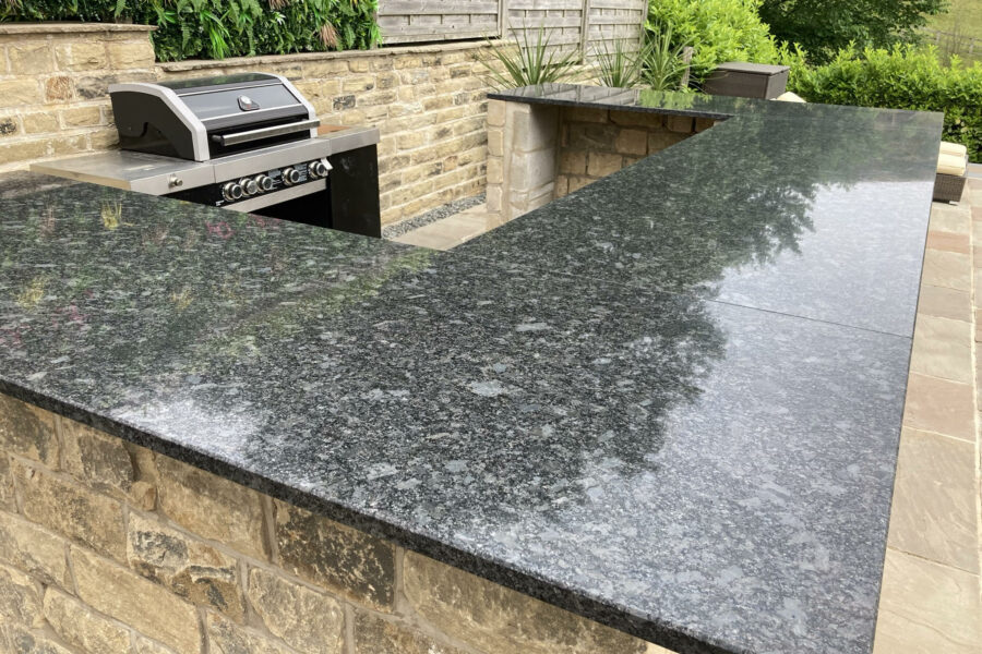 Black matted granite called steel grey