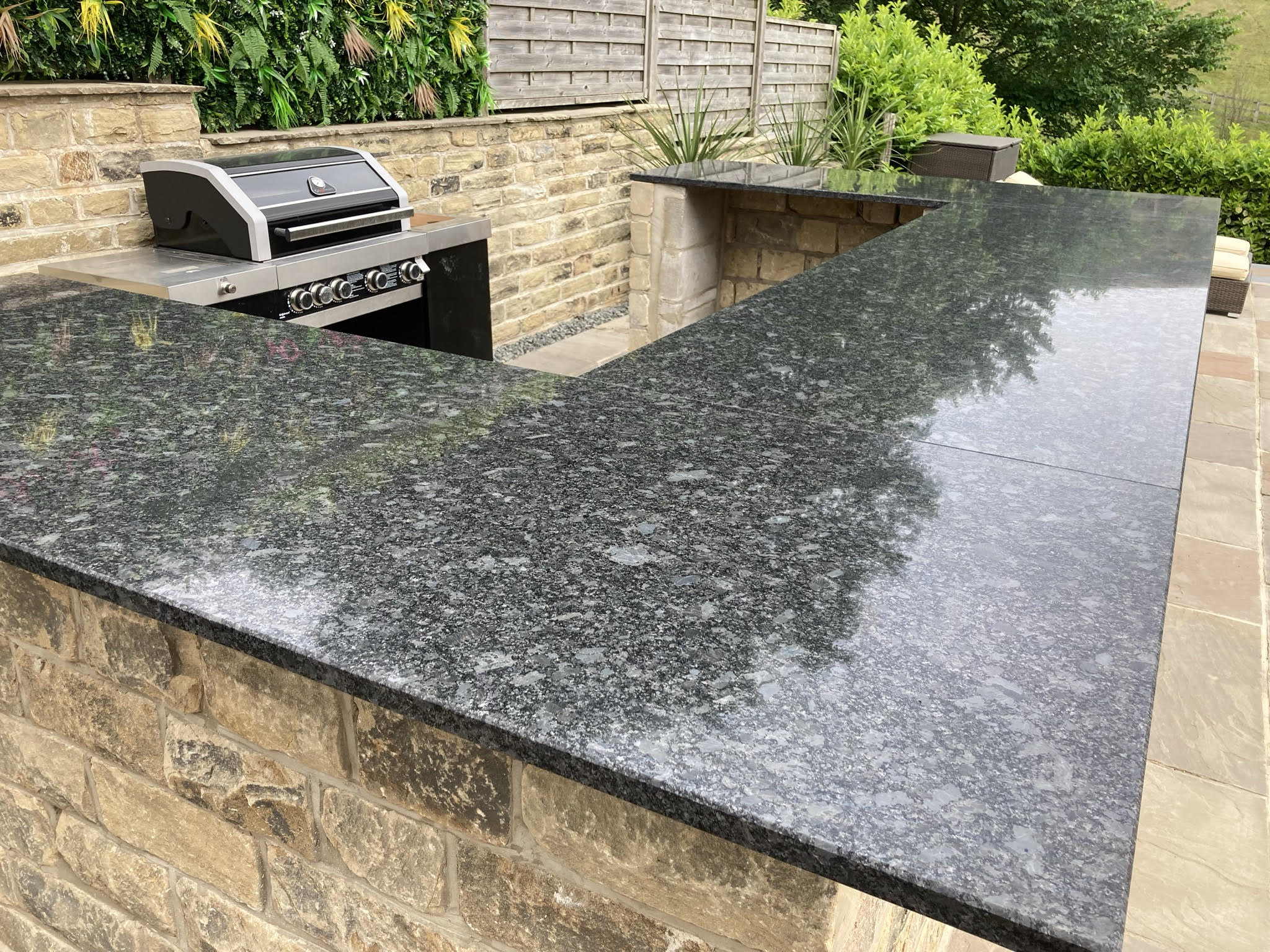 Black matted granite called steel grey