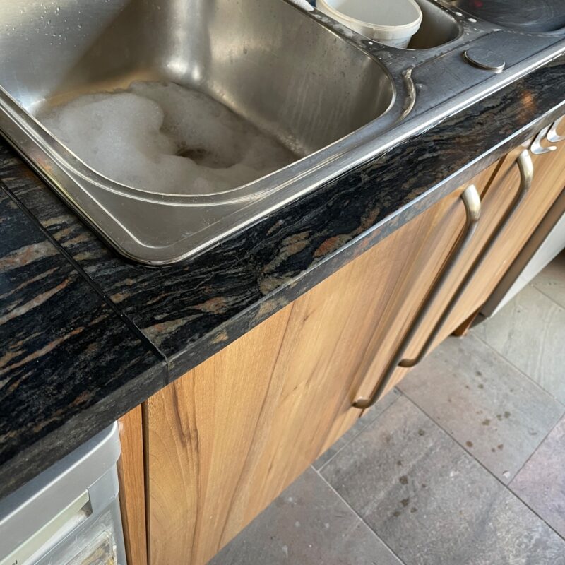 finished and polished granite worktop