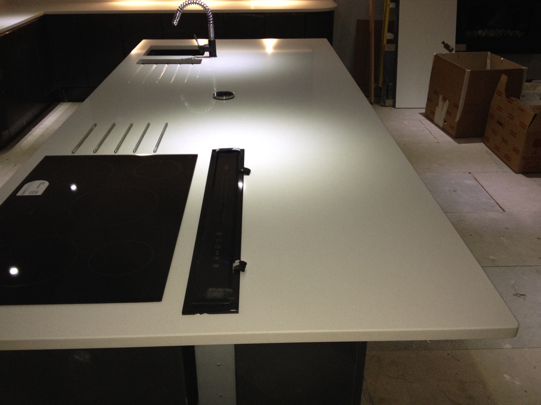 White Quartz Island Worktop in Menston, near Horsforth